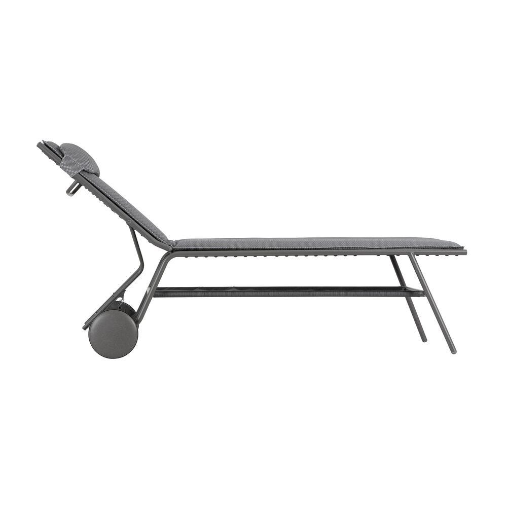 Hohe gepolsterte Sonnenliege Miami II BeComfort® Grau Silver