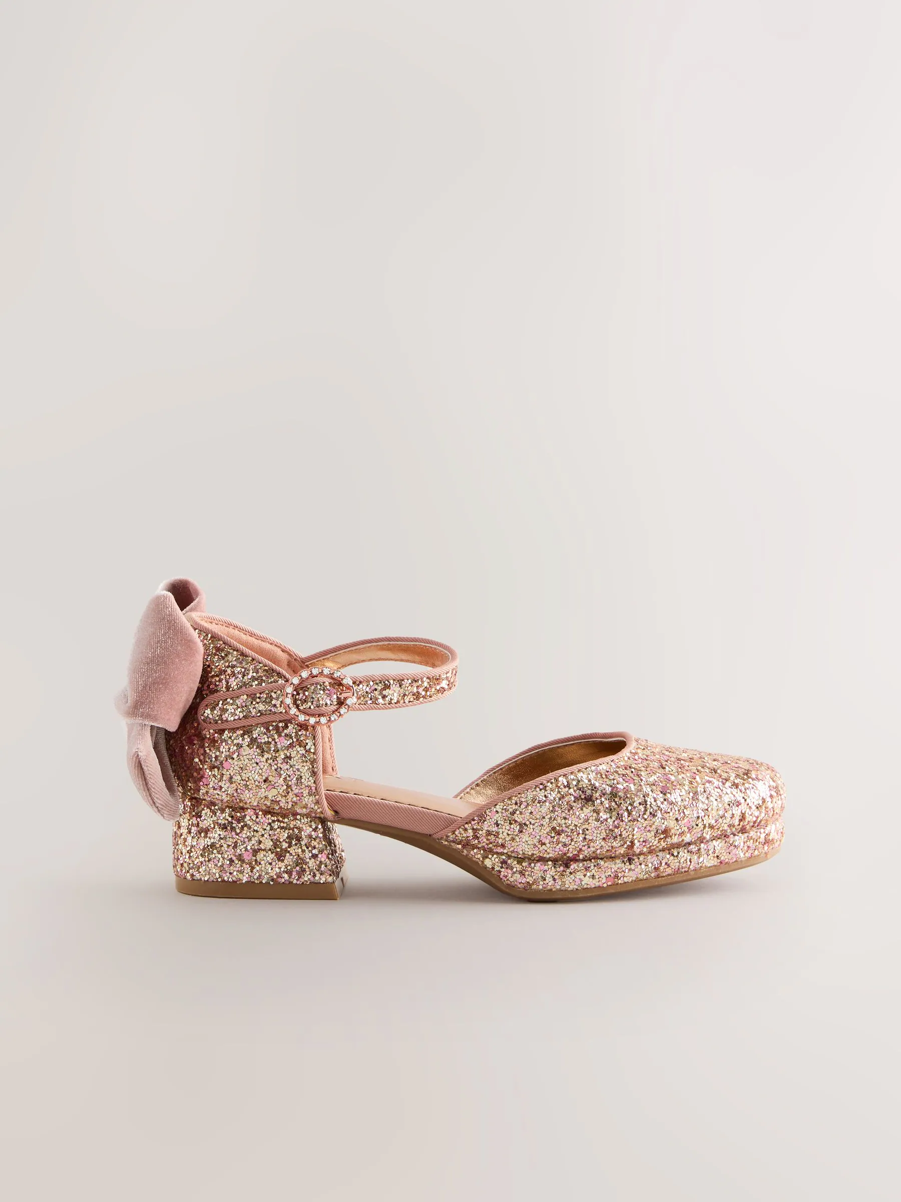 Roze - Gelegenheidsschoenen met plateauzool en hak