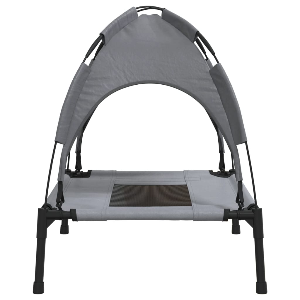 Cama para cães vidaXL com dossel, antracite, tecido Oxford e aço.
