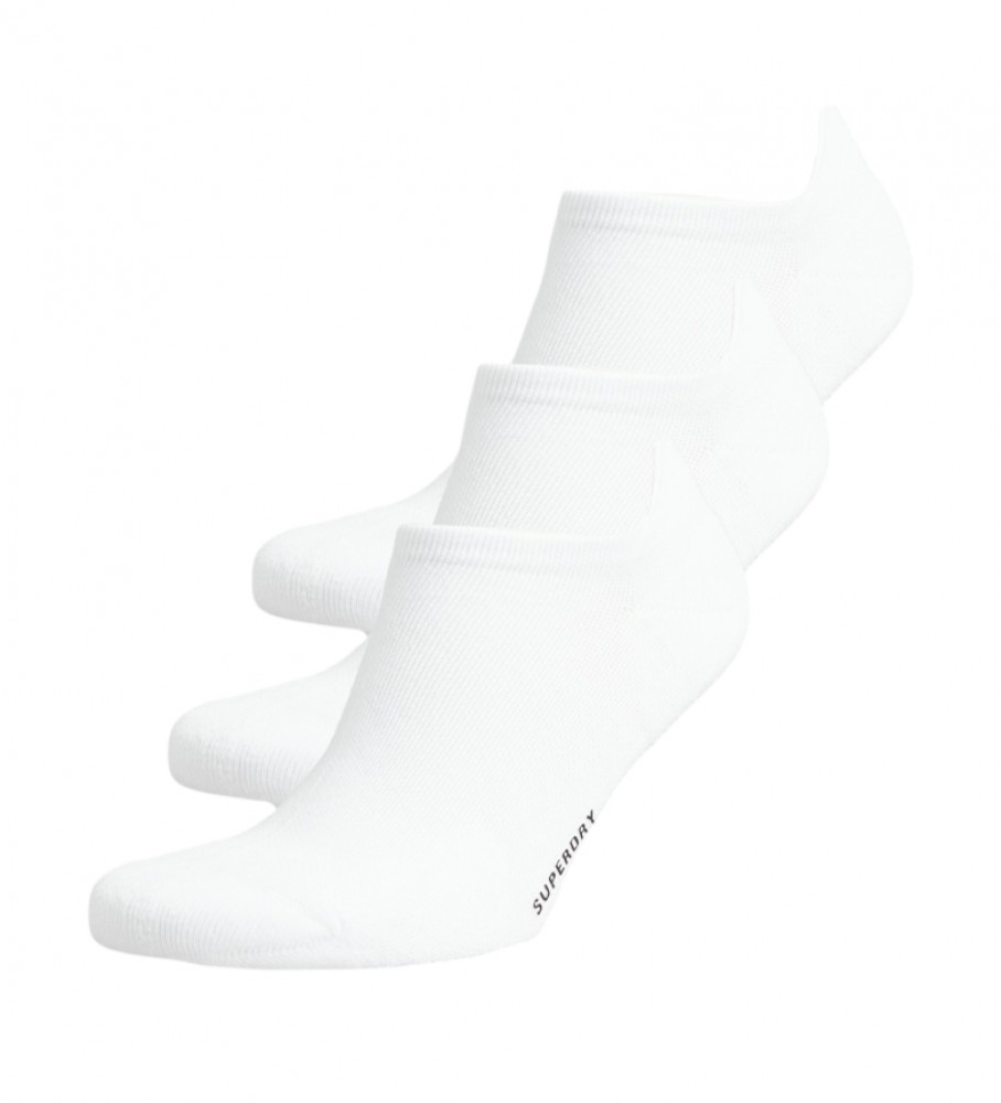 Pacote de meias esportivas Superdry de algodão orgânico branco