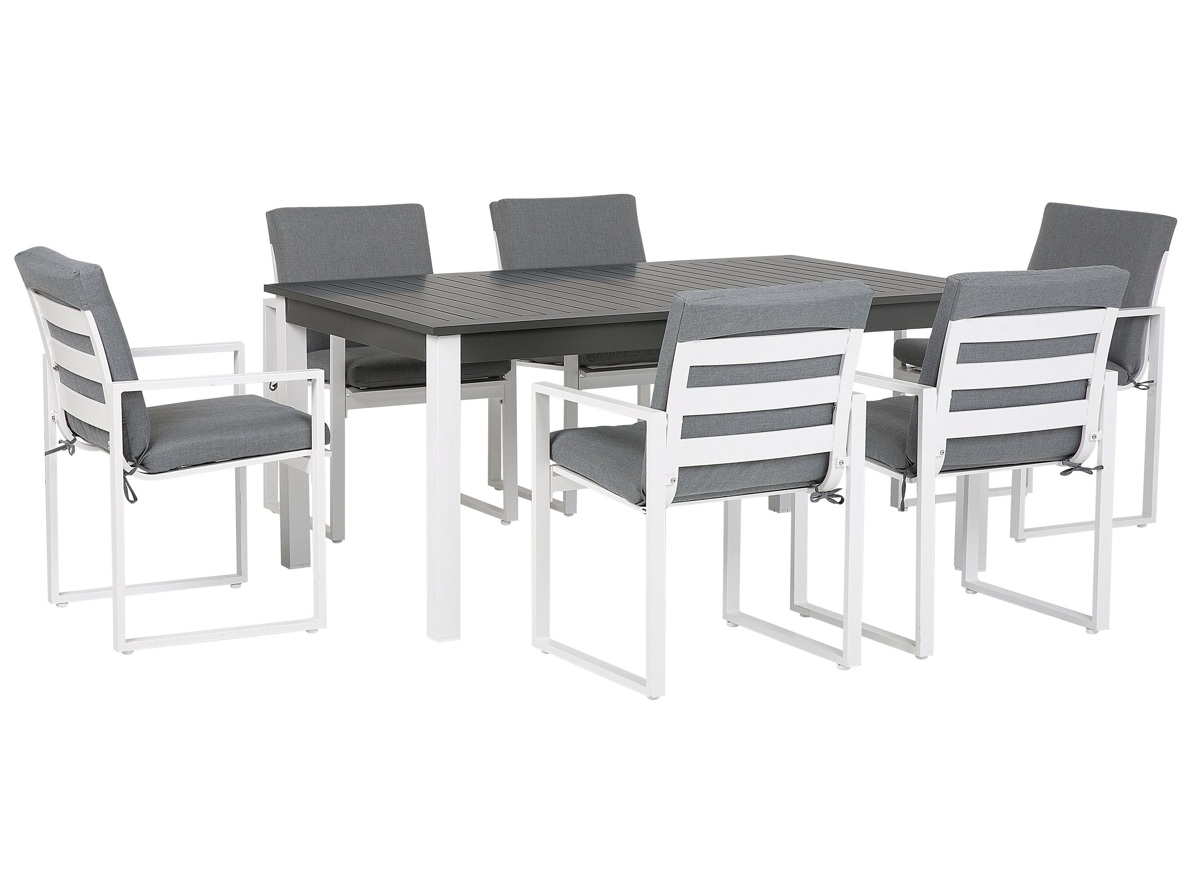 Tuinset 6-zits PANCOLE met kussens Metaal Grijs
