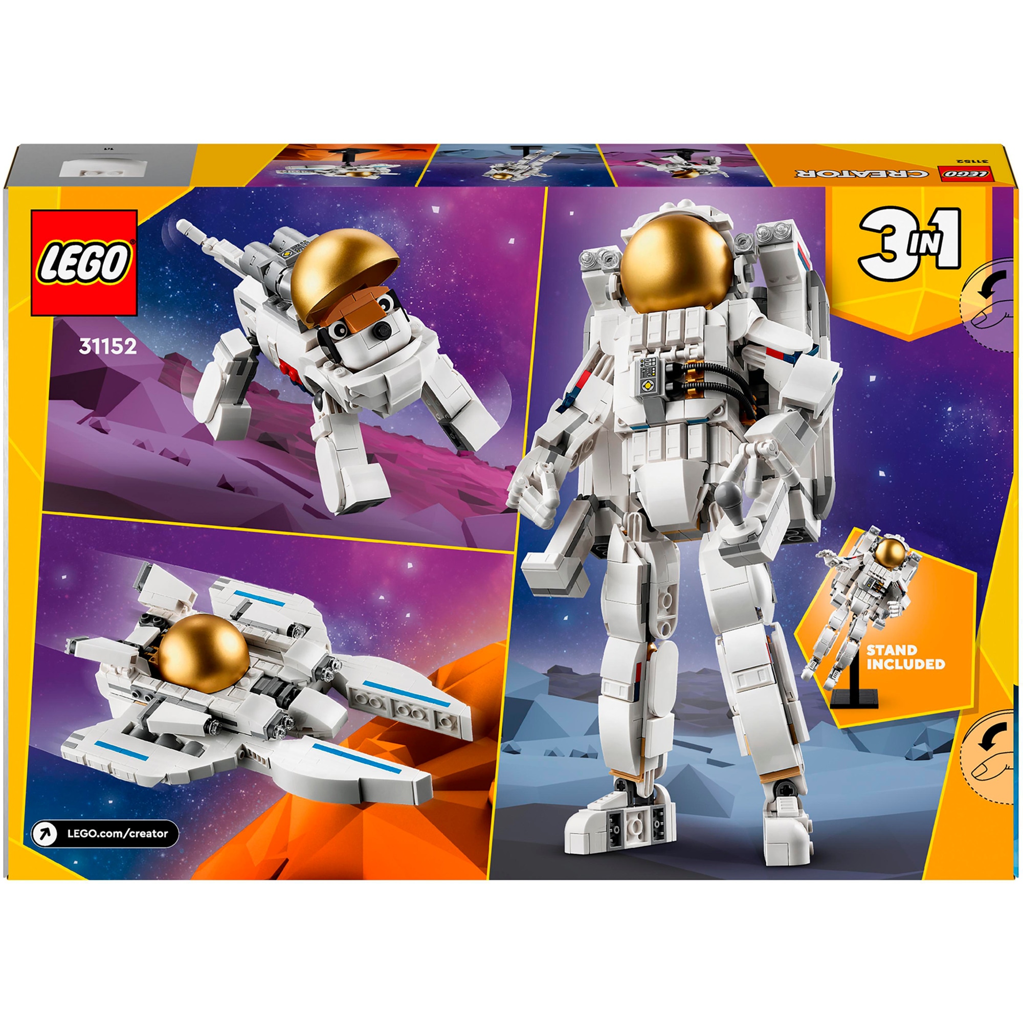 LEGO Konstruktionsspielzeug Creator 3-in-1 Astronaut im Weltraum