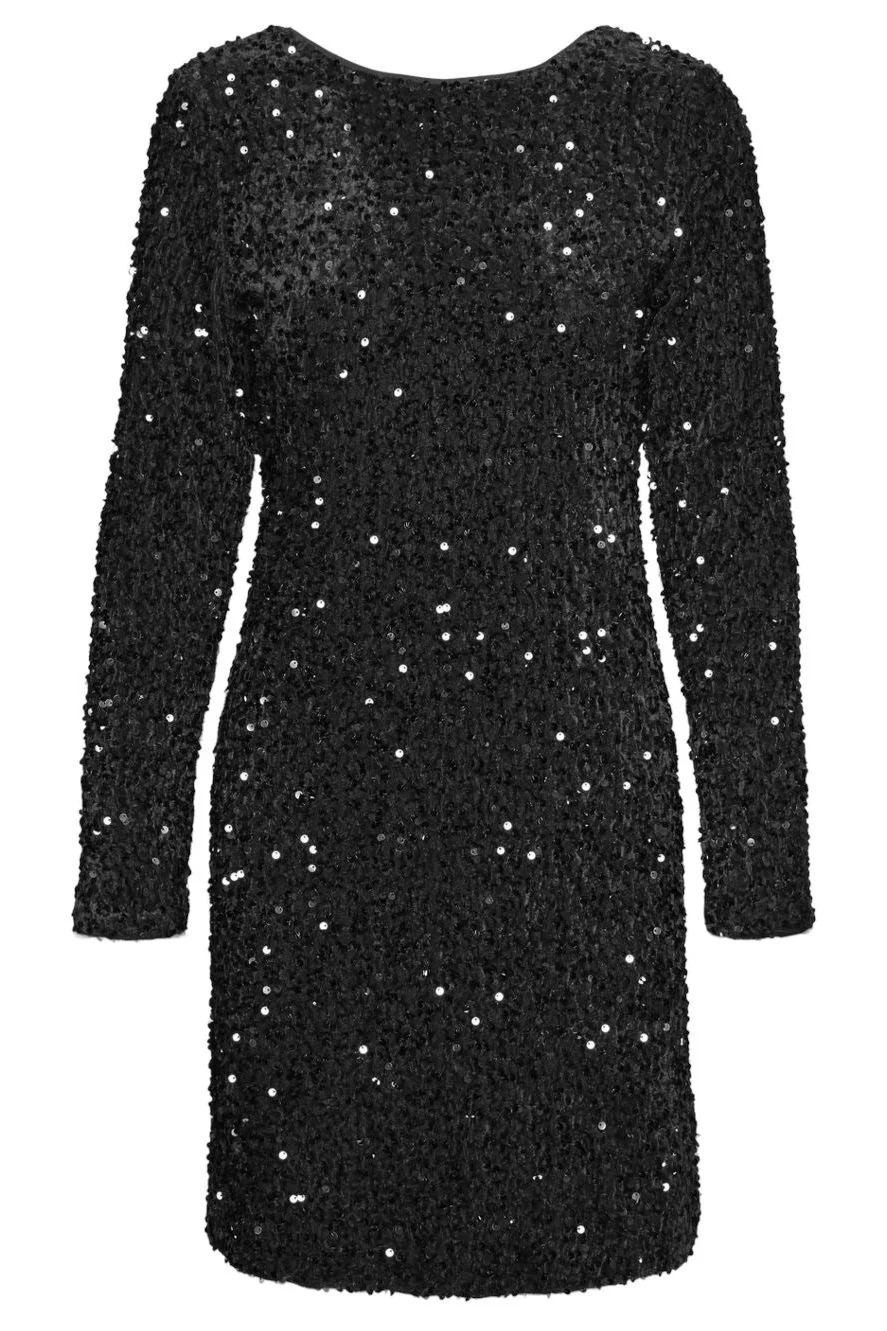 Vero Moda Vmbella Ls Short 2-Way Dress 4675526 black black sequins