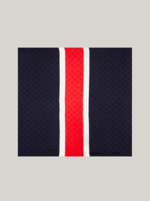 Lenço quadrado TH Monogram com blocos de cores