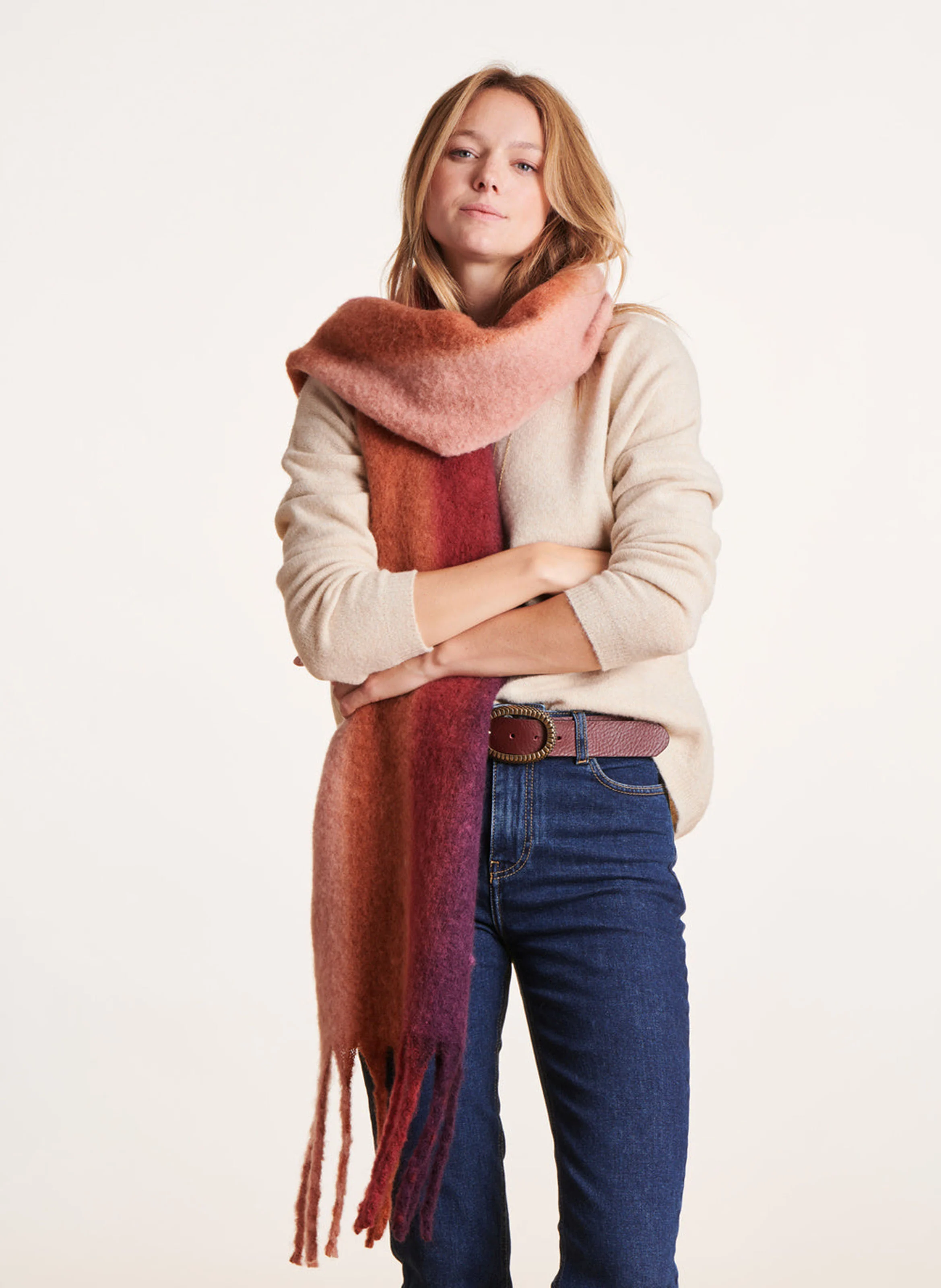 Echarpe en maille | Marron