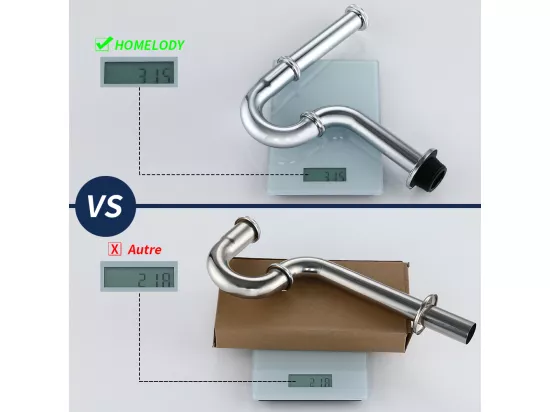 Siphon de Lavabo en Acier Inox Chromé Siphon Tube pour Lavabo Anti-odeur - G1-1-4