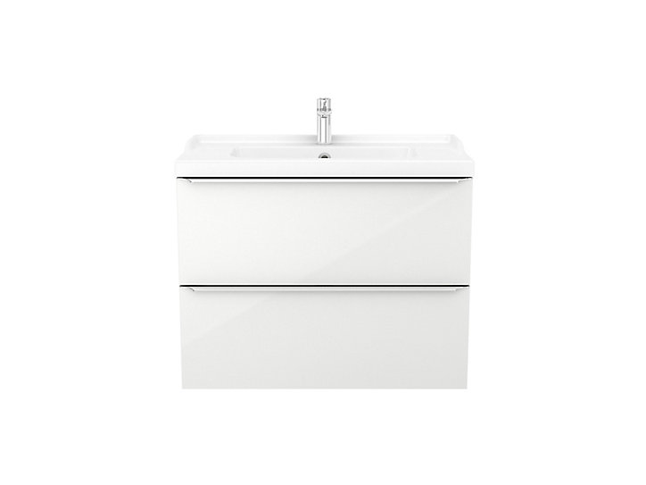 Meuble sous vasque à suspendre GoodHome Imandra blanc 80 cm + plan vasque Lana