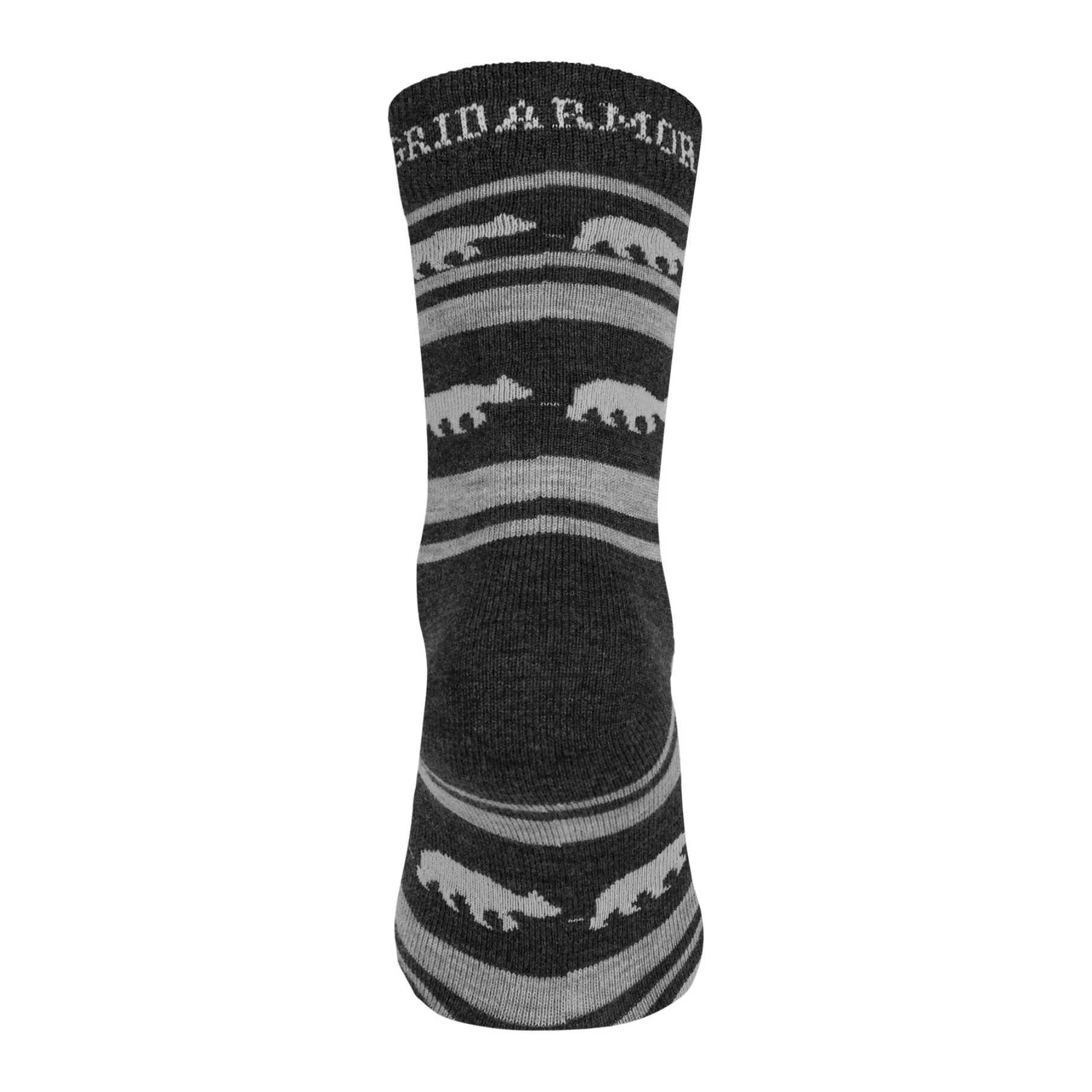 Gridarmor Striped Bear Merino Socks Dark Grey Melange