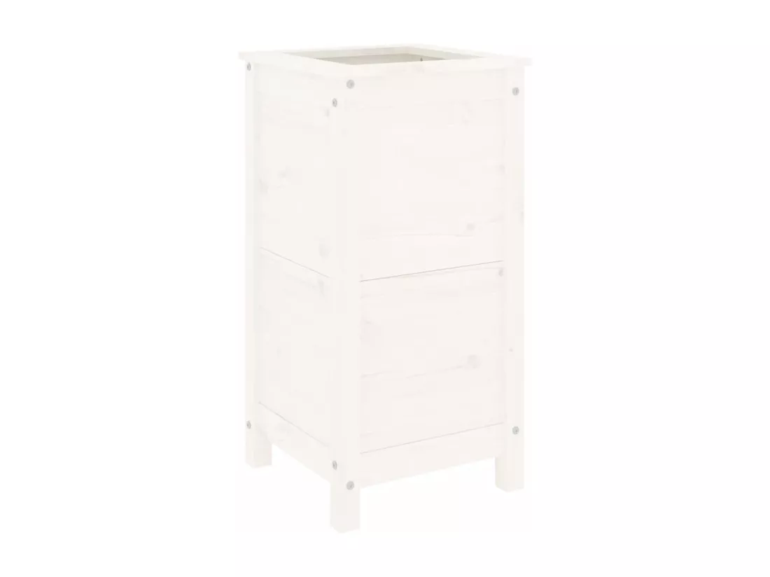 Jardinière bac lit surélevé bois blanche 40 x 40 x 78 cm 02_0037579