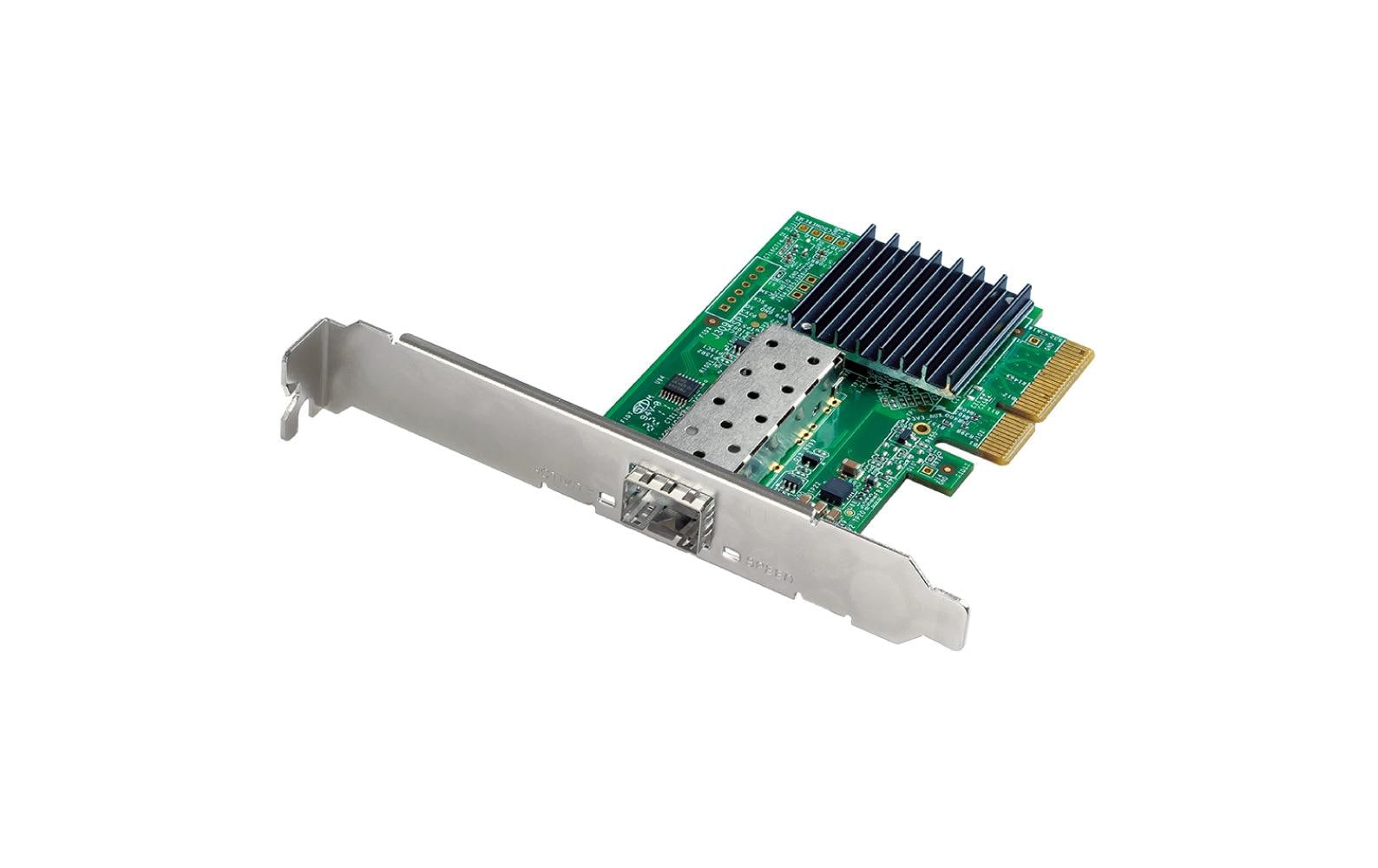 EN-9320SFP+ V2 PCI-Express x4<br>Edimax EN-9320SFP+, Eingebaut, Kabelgebunden, PCIe, Faser, 10000 Mbps, Grün, Silber