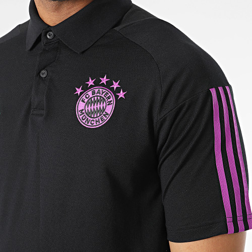 Polo Manches Courtes A Bandes Bayern Munich IB1564 Noir