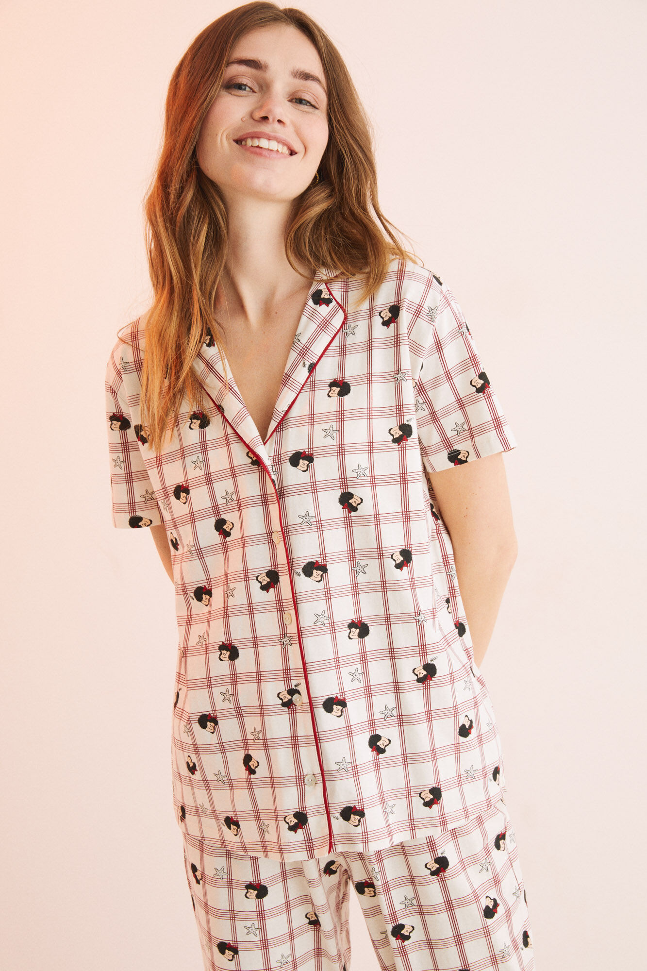 Pijama longo Mafalda, 100% algodão - estampado