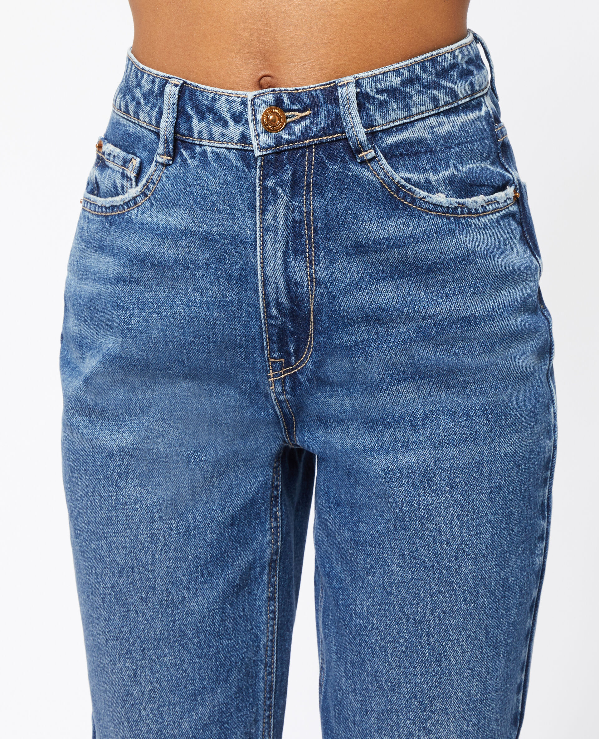 Jean mom taille haute - Bleu marine
