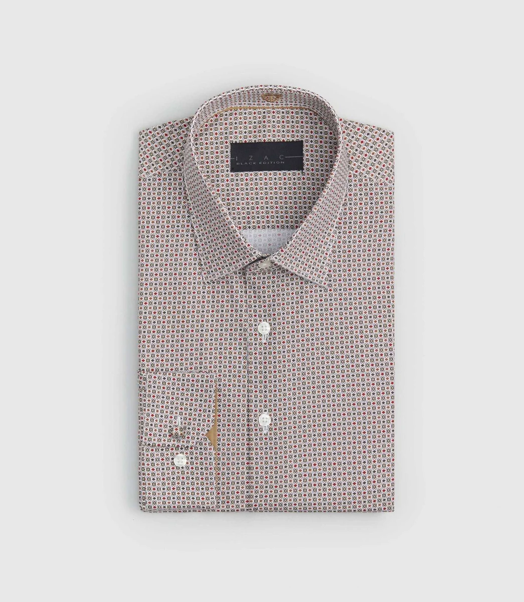 Chemise imprimée bordeaux 