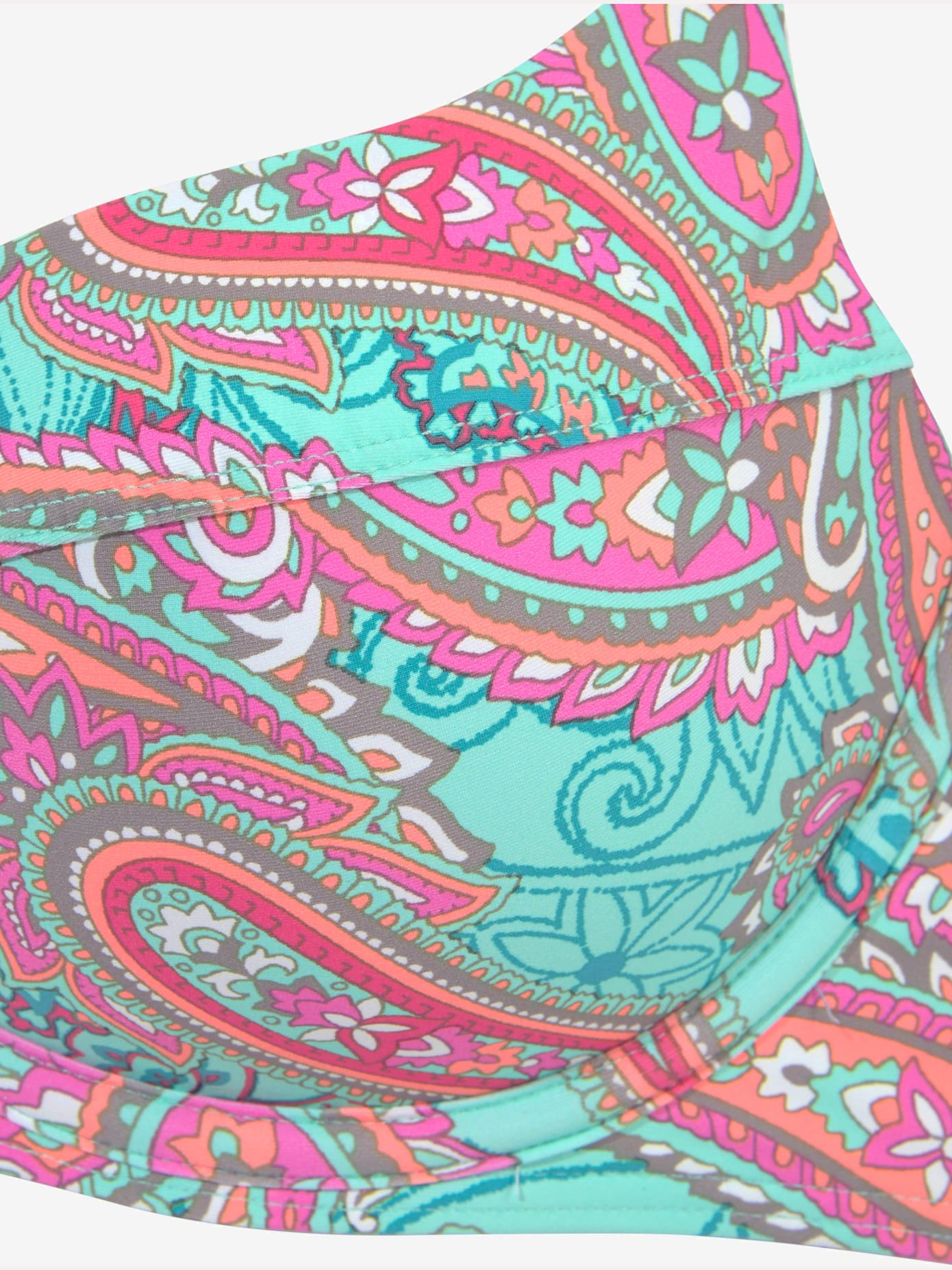 Haut de maillot de bain à armatures imprimé, effet de couleur différent pour chaque pièce