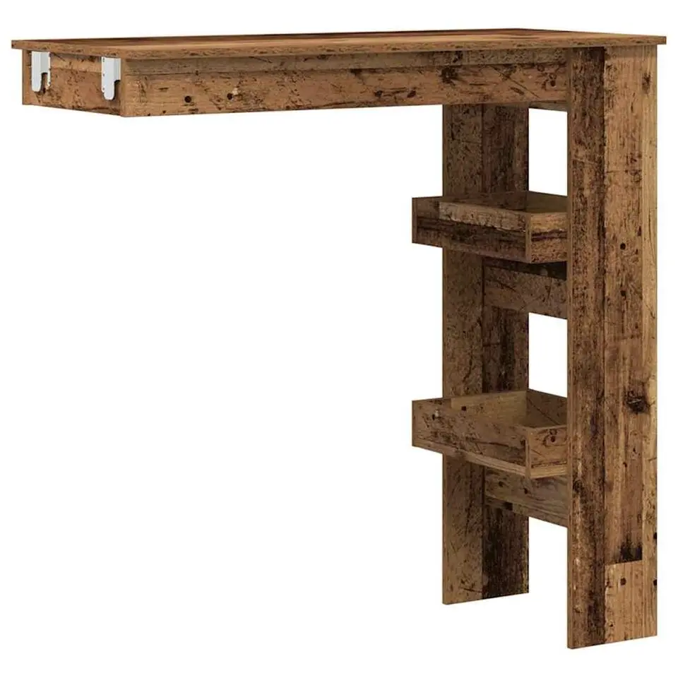 vidaXL - Wandgemonteerde bartafel - Oud hout - Bewerkt hout - 102x45 cm