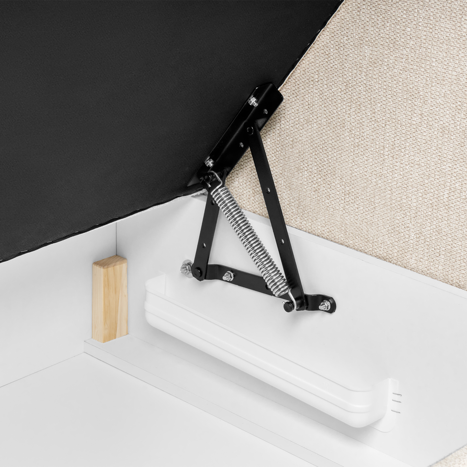 Beliani - MAJOR - Boxspring - Lichtbeige - 140 x 200 cm - Stof