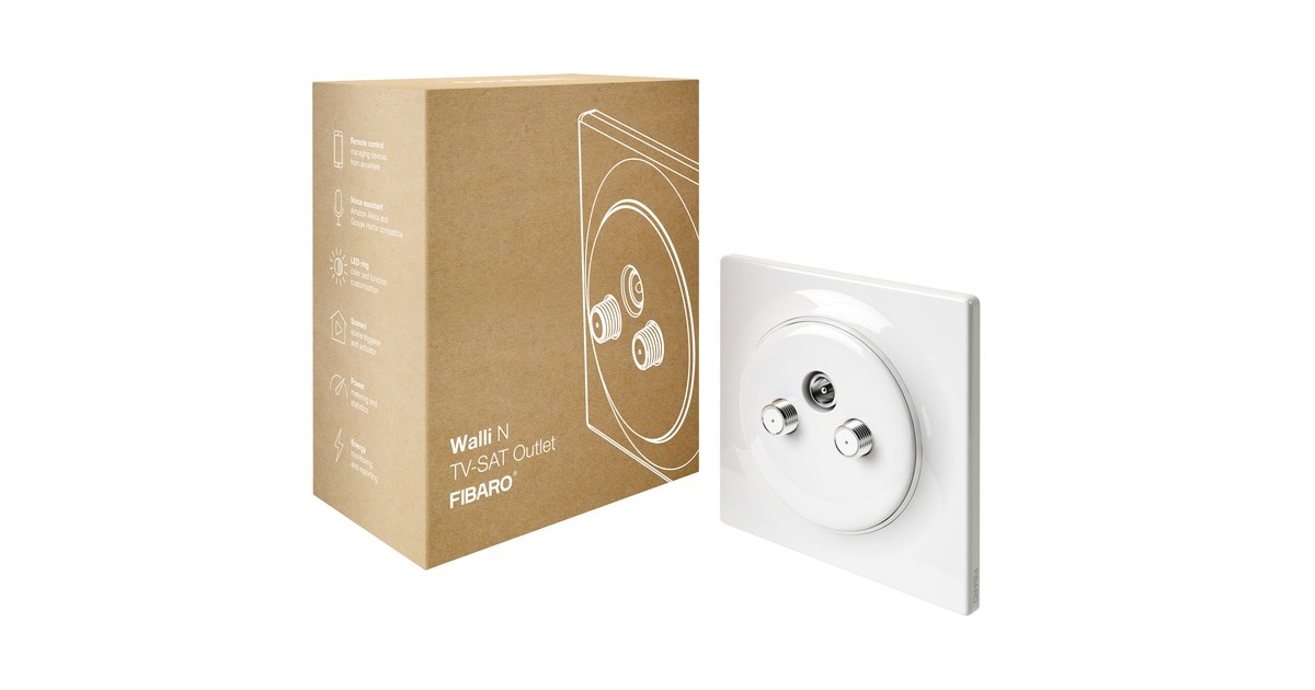FibaroWalli N TV-SAT Outlet aansluiting  (Wit)