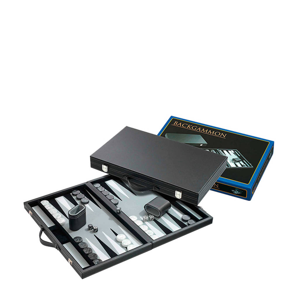 Backgammon grijs medium 28x23,5 cm Backgammon grijs (medium)