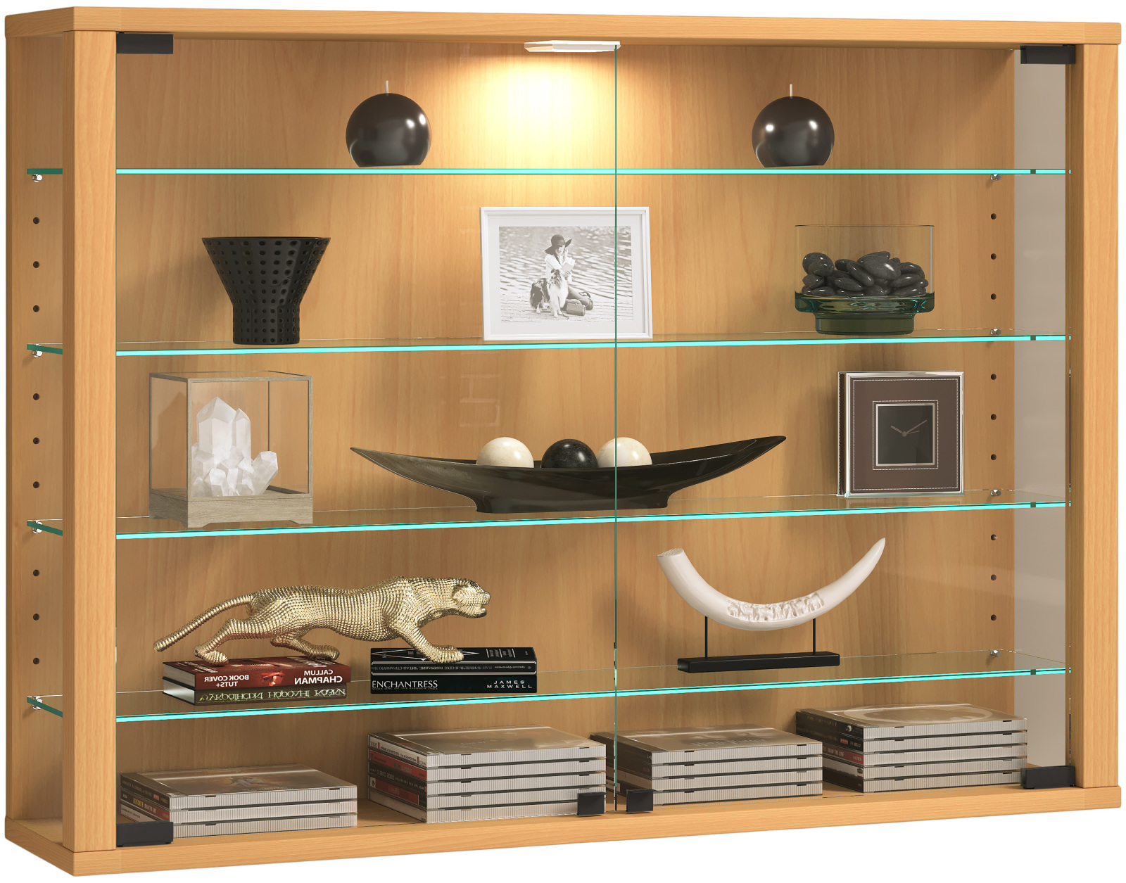 Vitrine VITROSA L - Buche - 82,6 cm breit