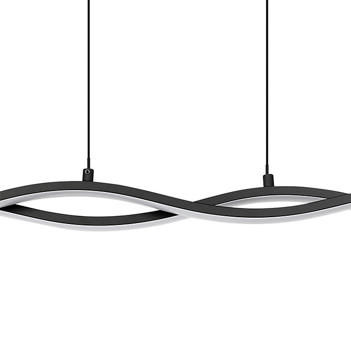 Suspension Alani noir 3000K blanc chaud 1200lm 2 lumières L. 88 x H. 118 cm