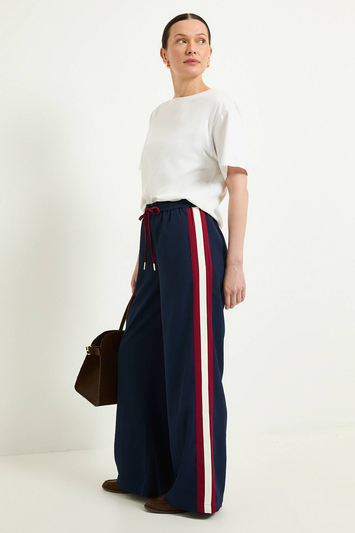 Wallis Pantalon À Cordon Avec Bande Latérale