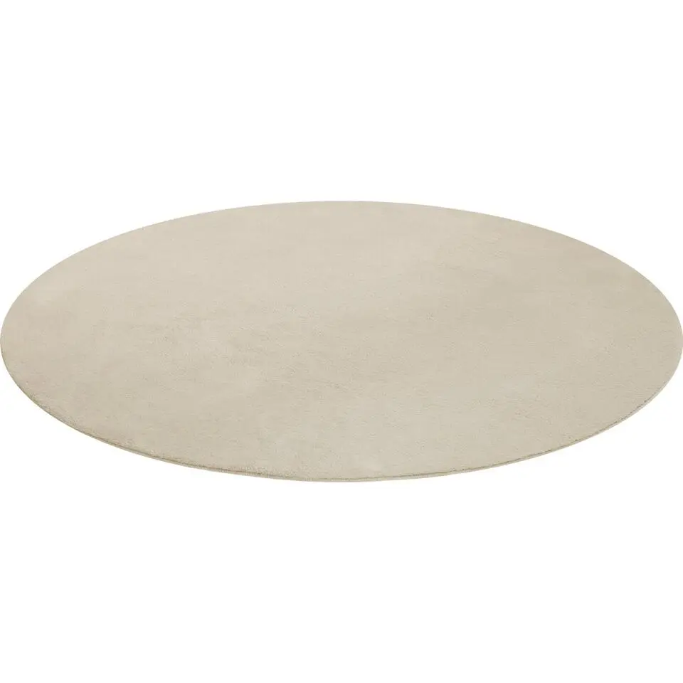 tectake® Kortpolig vloerkleed Soft Zone Ø 120 cm - Beige