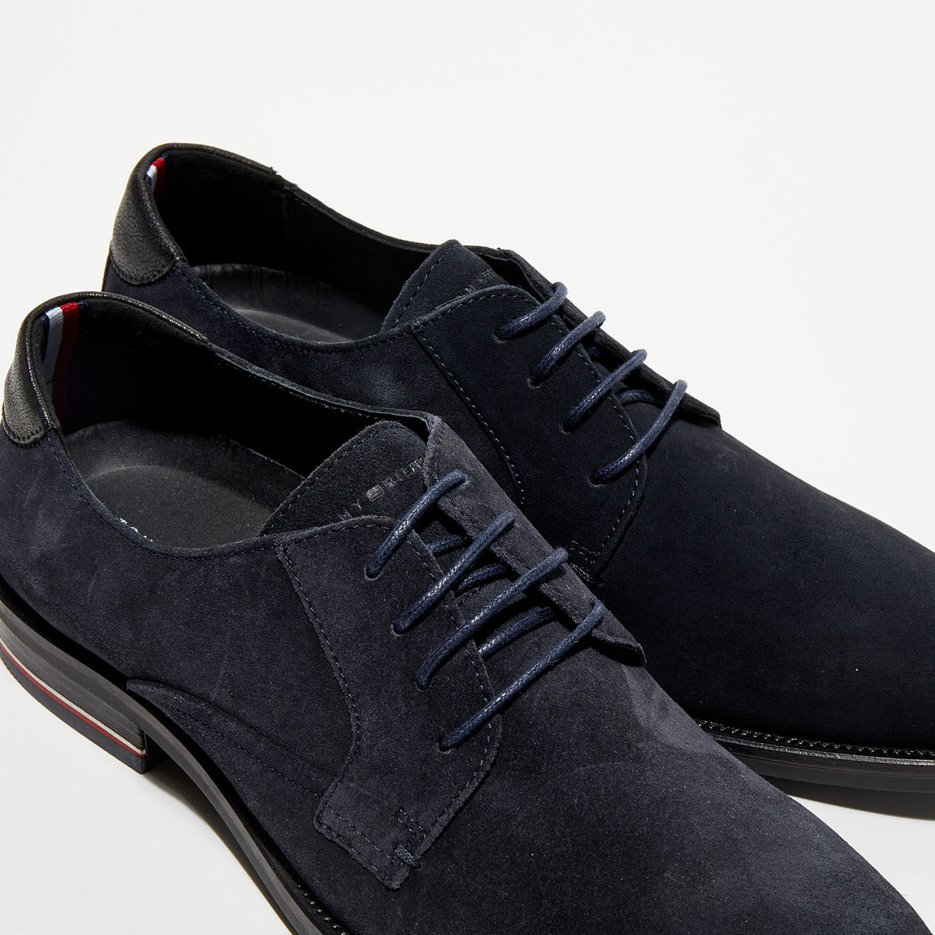 Tommy Hilfiger Derbies en Velours de Cuir Signature bleu marine