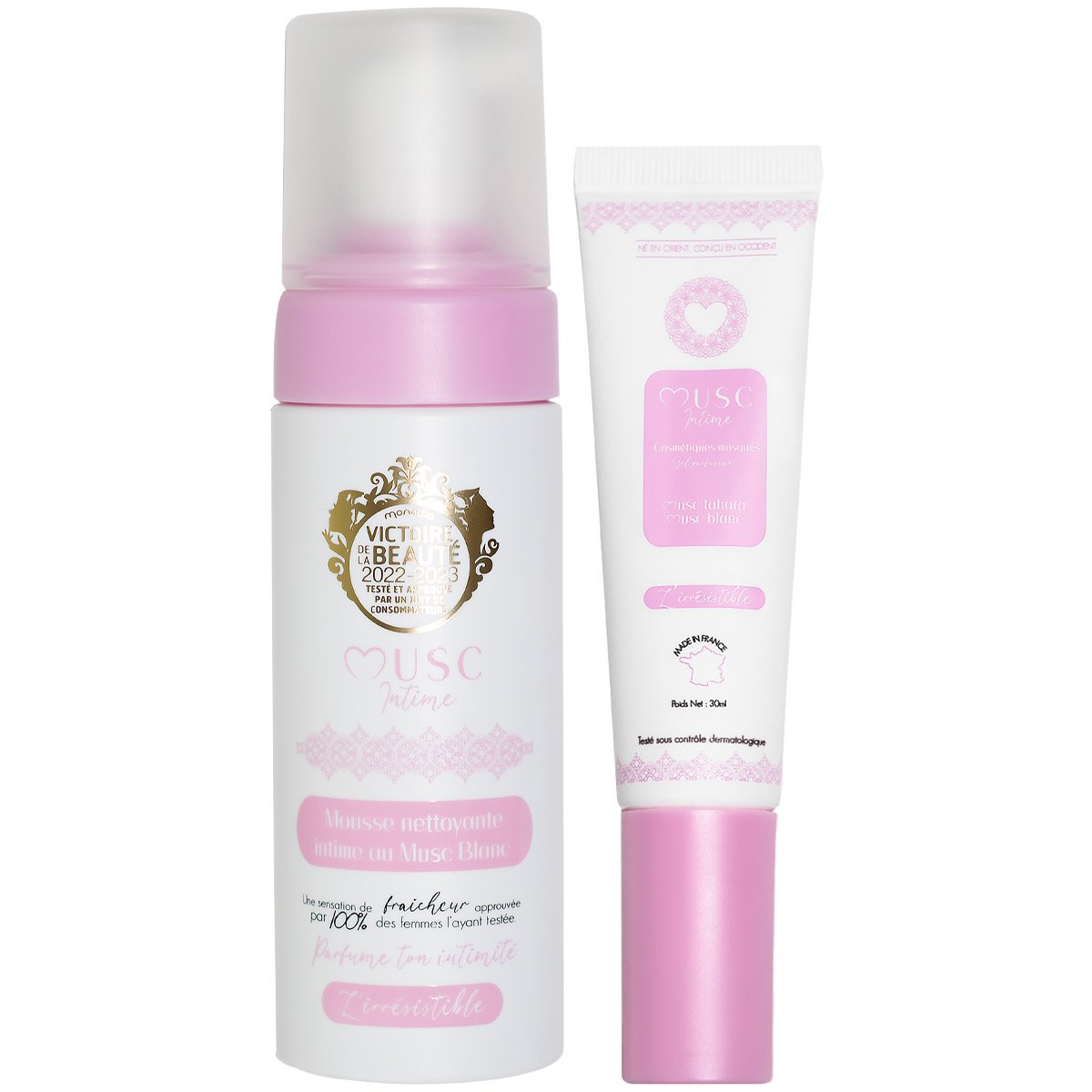 Mousse nettoyante & parfum intime - L'Irrésistible - Musc blanc