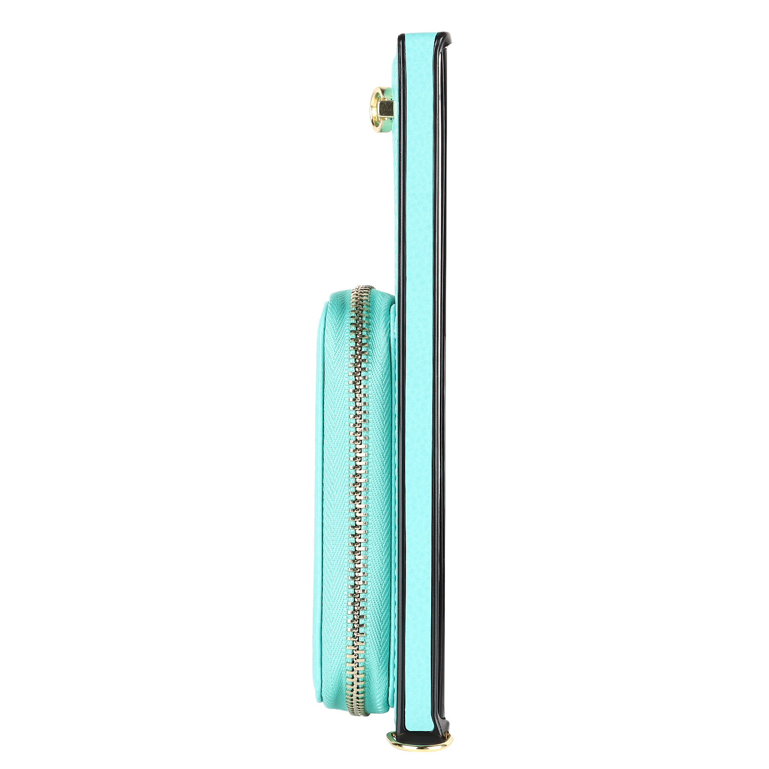 Samsung Galaxy S23 Ultra 5G Necklace Leder Schutz Hülle mit Kartenfächer   Handykette (140cm) - Türkis