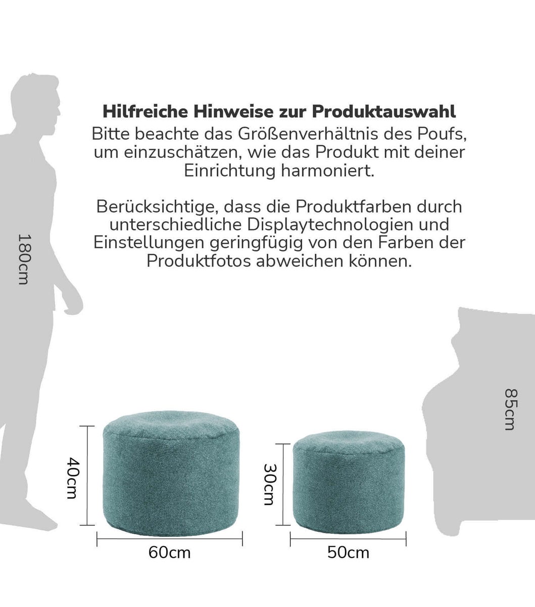 mokebo mini poef of kruk 'The Resting Pouf', bijzettafel, zitkruk of voetenbank in petrol