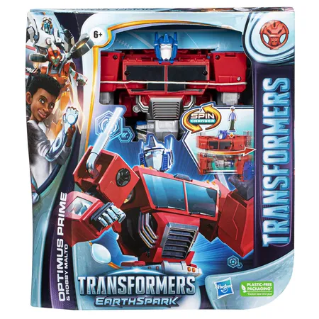 Hasbro Transformers EarthSpark Spin Changer Optimus Prime und Robby Malto Figur