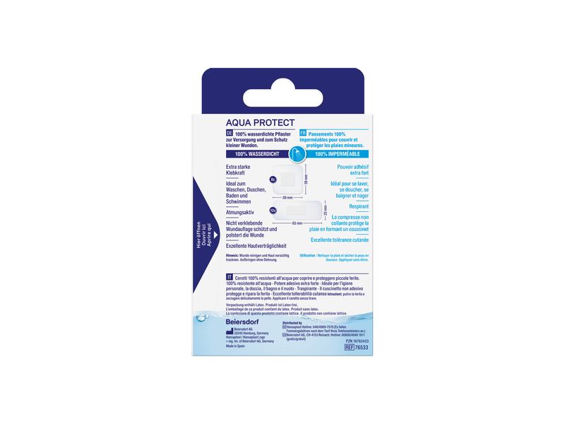 Hansaplast Wundpflaster Aqua Protect 20 Stück 100% Wasserdichtes Pflaster