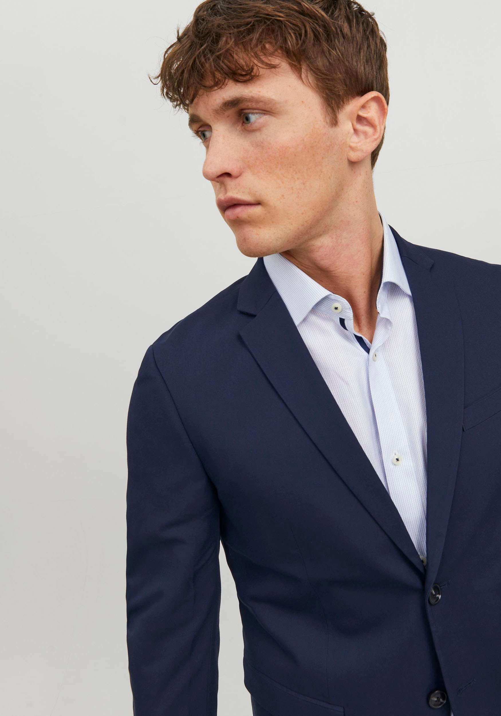 Jack & Jones Sakko »JPRFRANCO  Blazer mit 2-Knopf-Form und extra schmalem Schnitt«, unifarben, modisch, slim fit, Kunstfaser