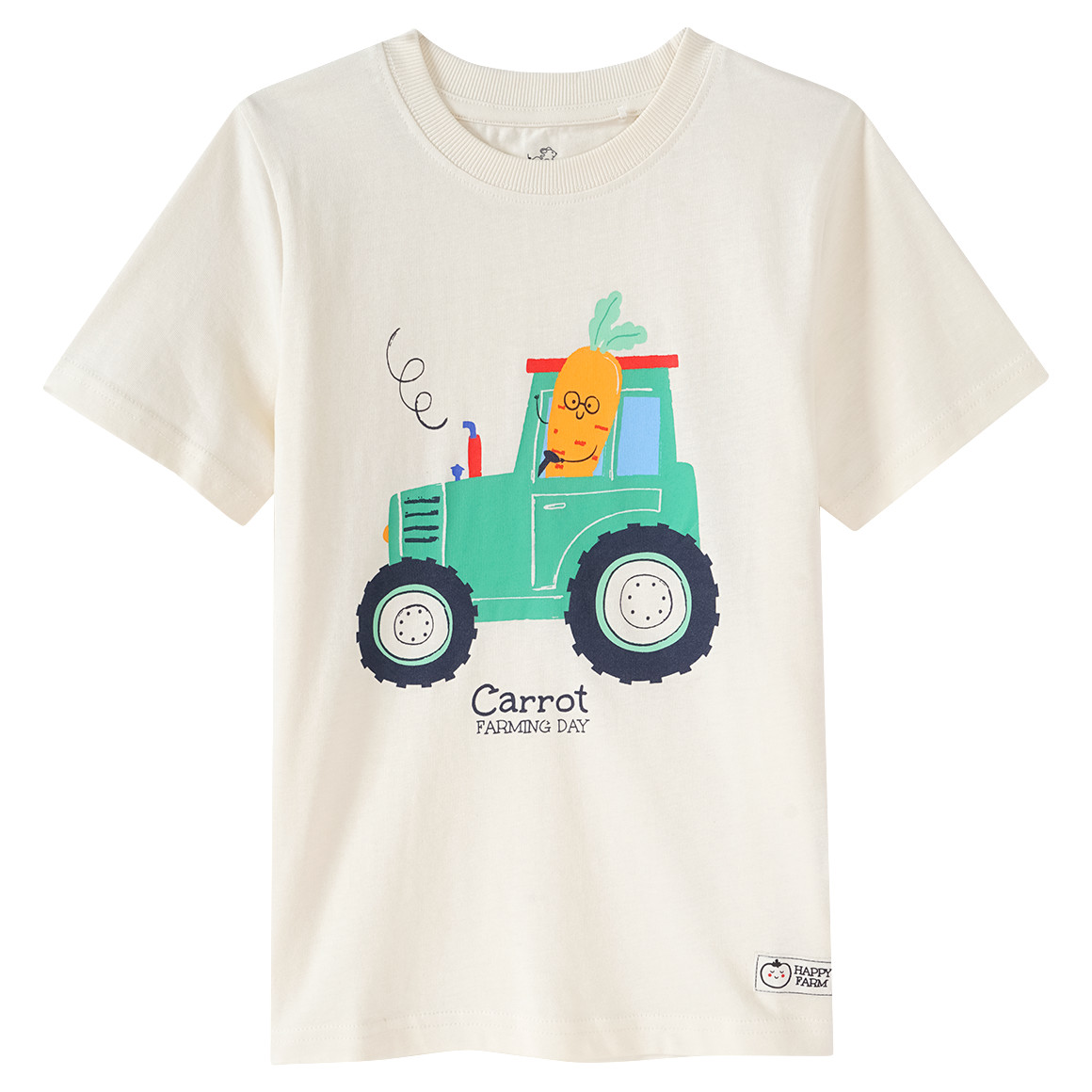 Topolino Jungen T-Shirt mit Traktor-Print creme