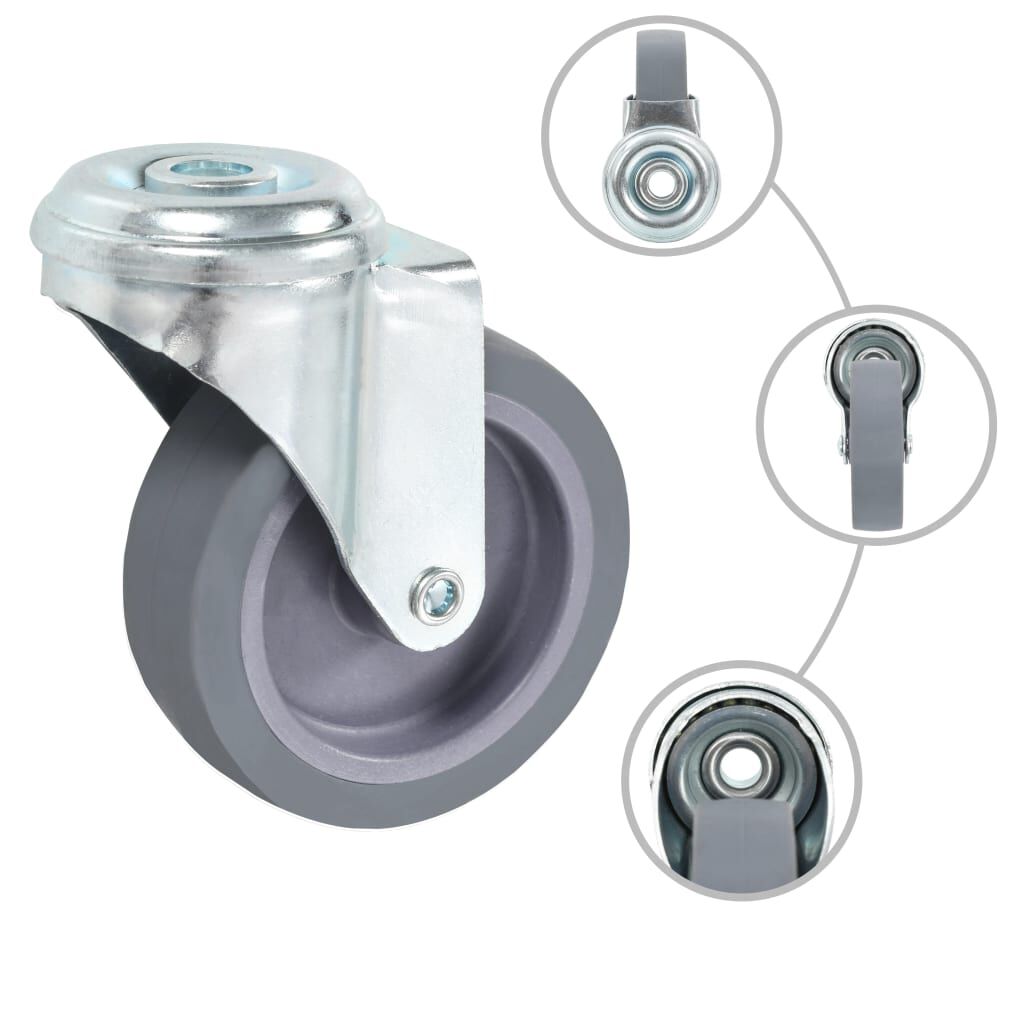vidaXL Zwenkwielen met boutgat, 4 stuks, 75 mm