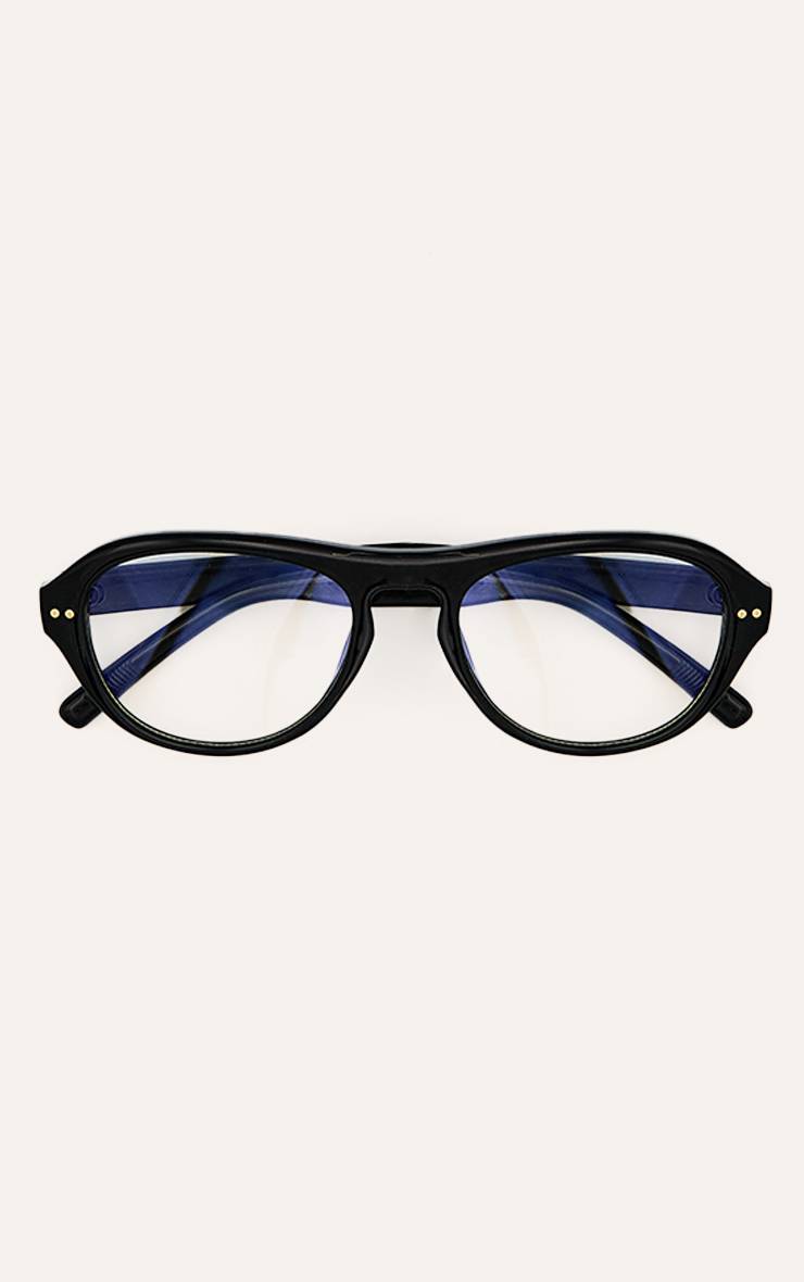 Noir Lunettes De Lecture Aviateur Rondes Anti-lumière Bleue