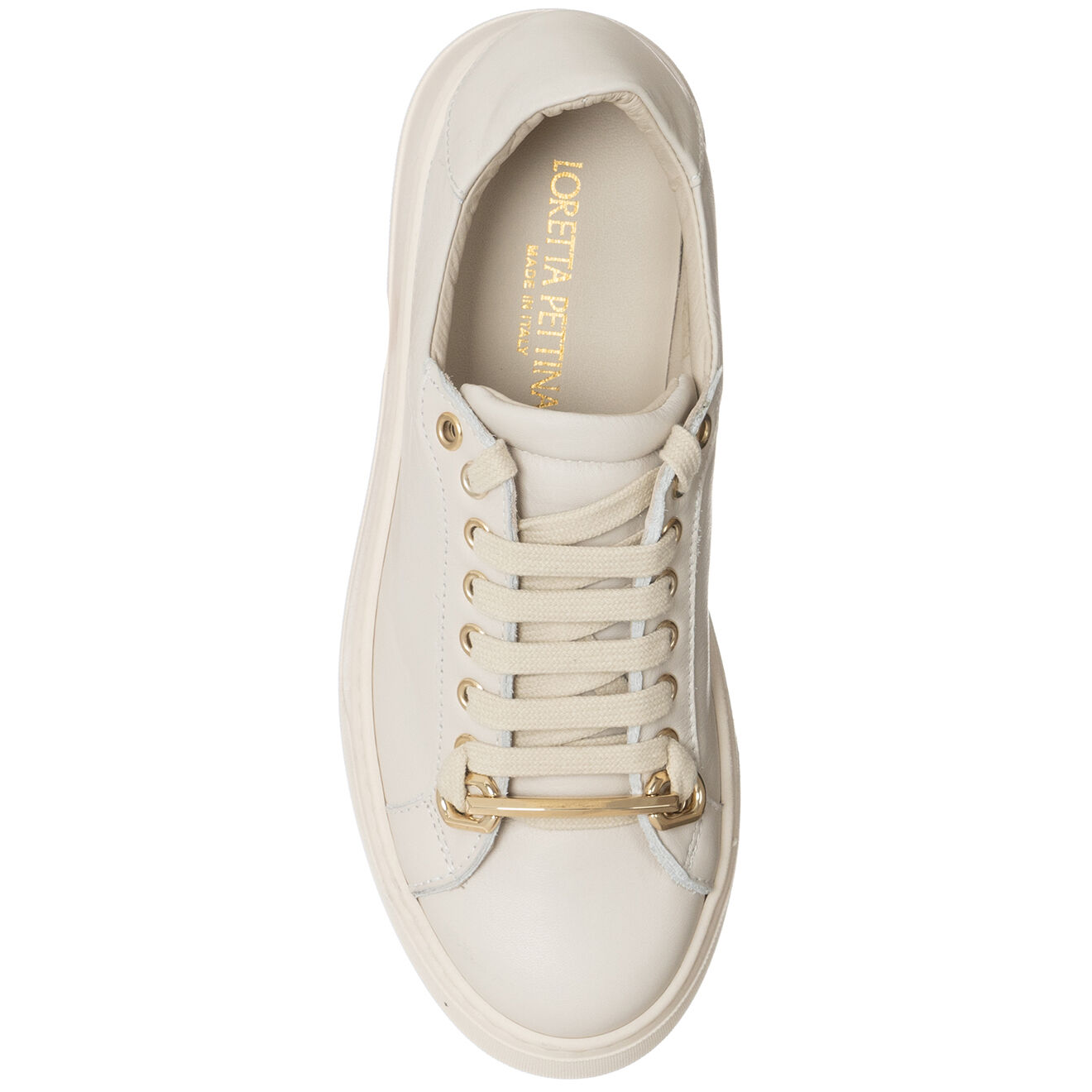 Loretta Pettinari Sneakers en Cuir Grega écrues