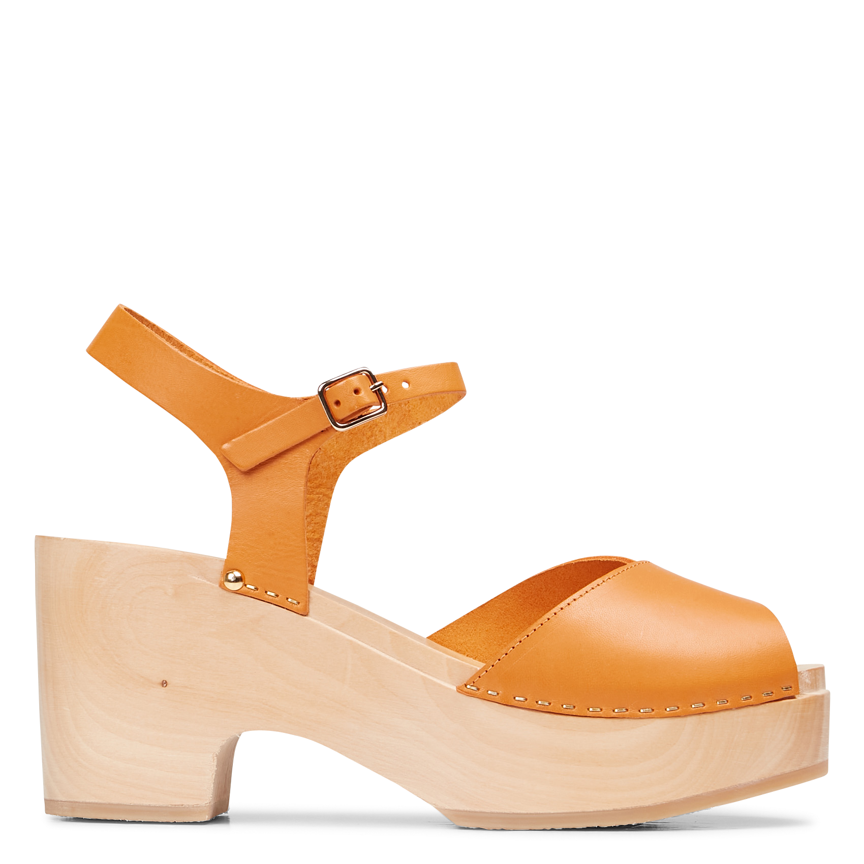 YAZZ - Sandales sabot en cuir | Orange