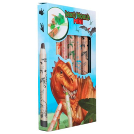 Dino World mini dino kleurpotloden & puntenslijper