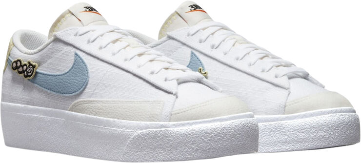 Nike blazer low platform White/boarder blue-pink oxford