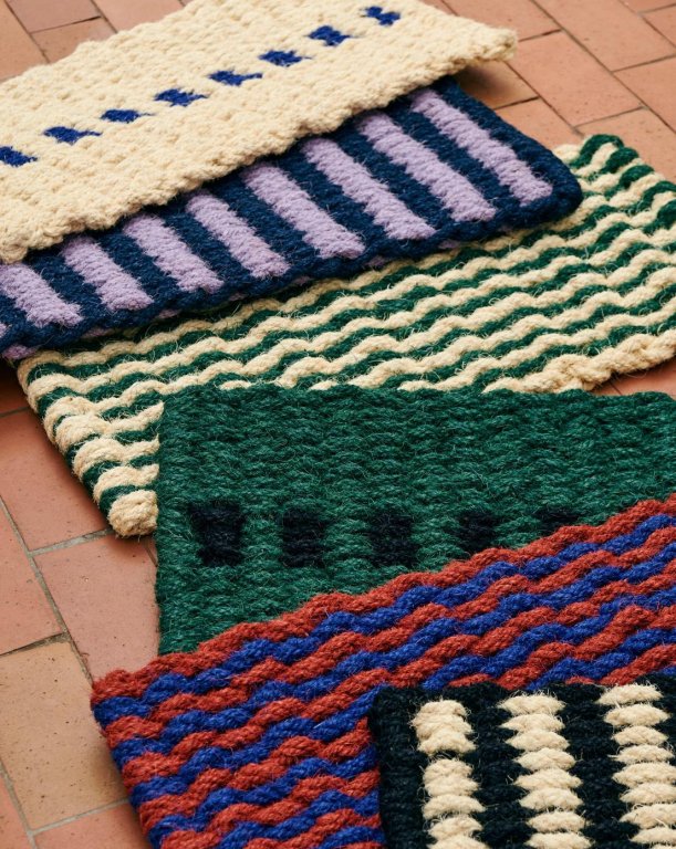 Hay Coco deurmat Stripe 40x80 Dark Green/White