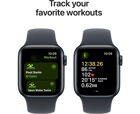 Apple Watch SE GPS 40mm Midnight Aluminium Case with Midnight Sport Band - M/L