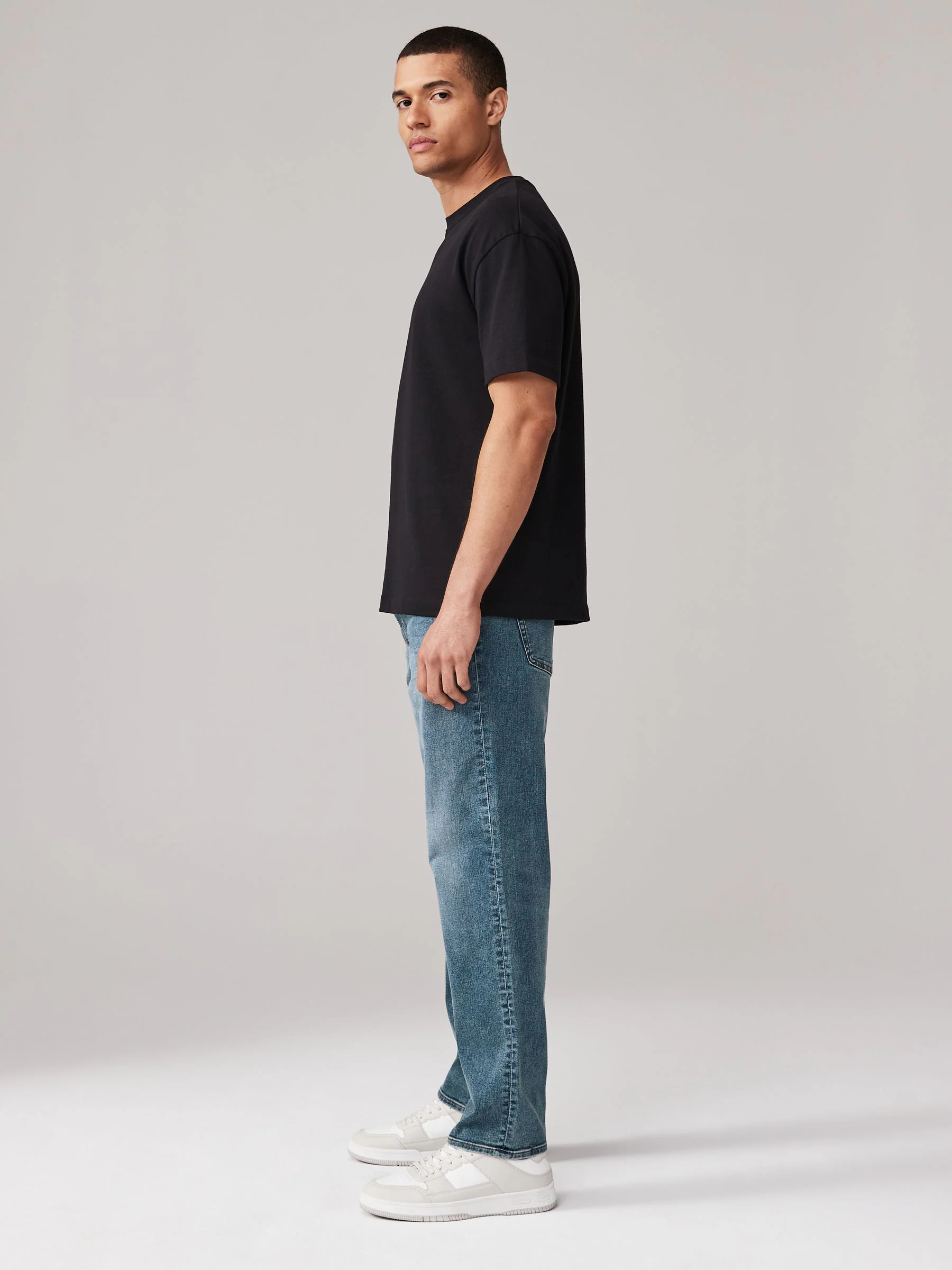 Vintage lichtblauw - Rechte, klassieke jeans met stretch