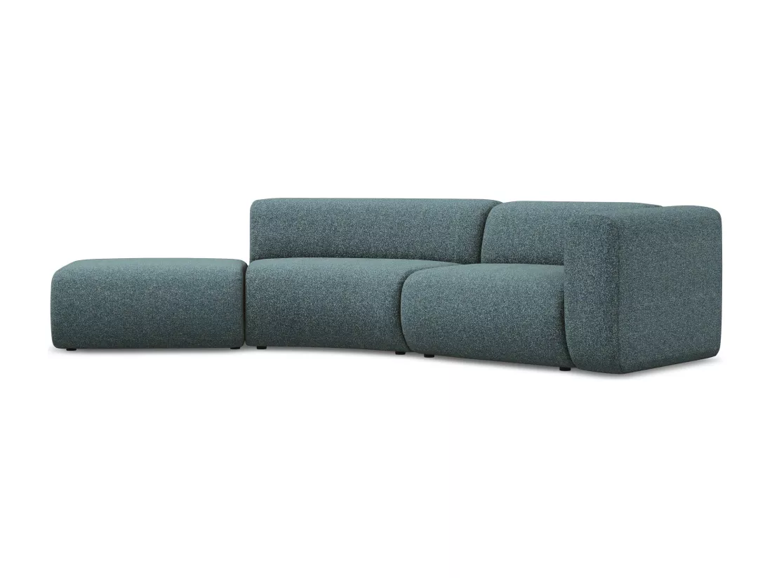Canapé modulable 4 places gauche en tissu texturé - jeans - EKAHI