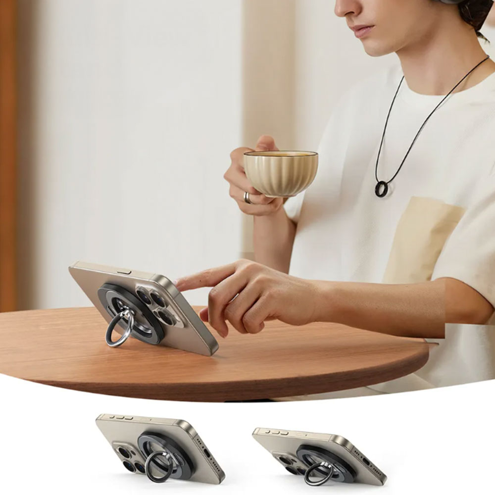 Magnetische MagSafe Finger Griff Ring Halterung 360 Grad (JR-ZS420) - Schwarz