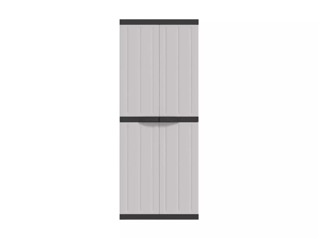 Armoire de rangement d'extérieur gris et noir 65x37x165 cm PP