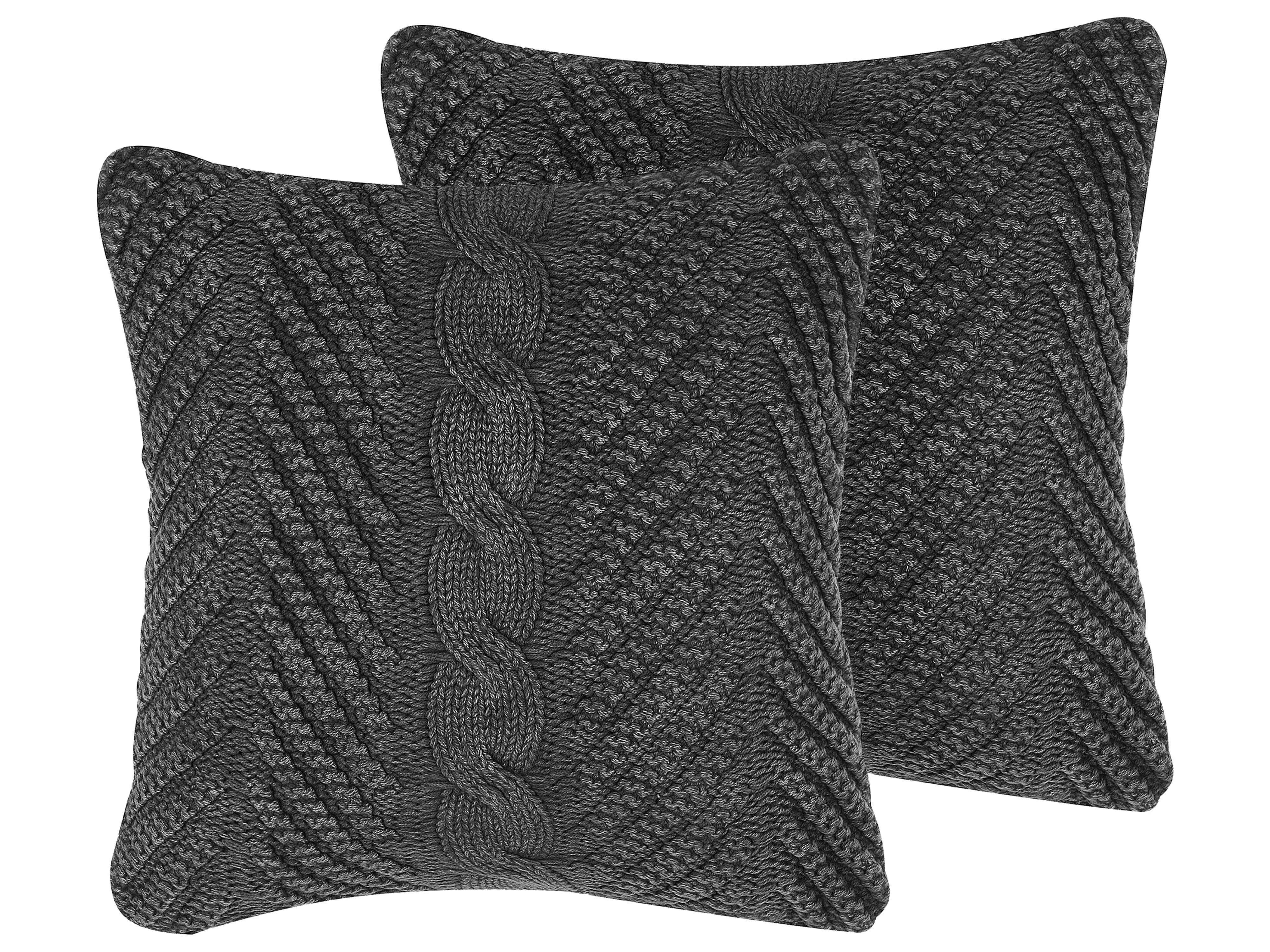 Set van 2 sierkussens KONNI Katoen 45 x 45 cm Grijs chevron patroon
