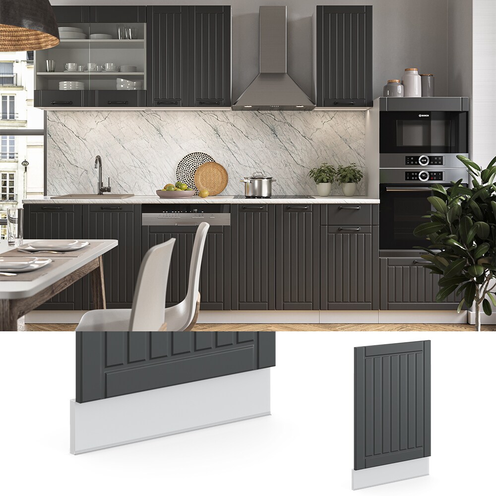 Vicco Geschirrspülerblende 45 cm FAME Line Küchenschrank Küchenzeile Landhaus Weiß Anthrazit