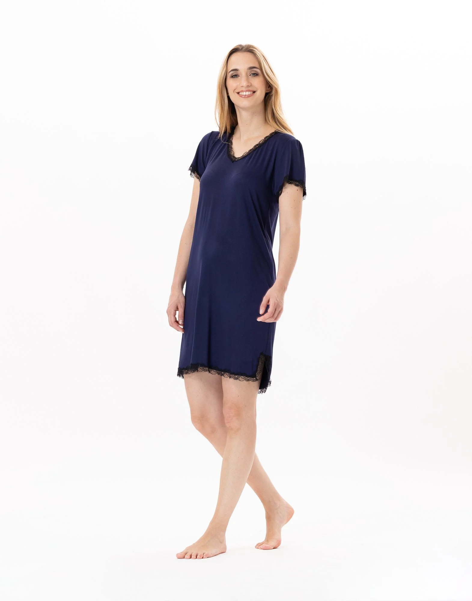 SUBLIME 801 - Chemise de nuit en jersey | Bleu